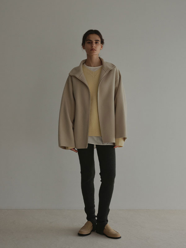 メルトンスタンドネックリバーブルゾン