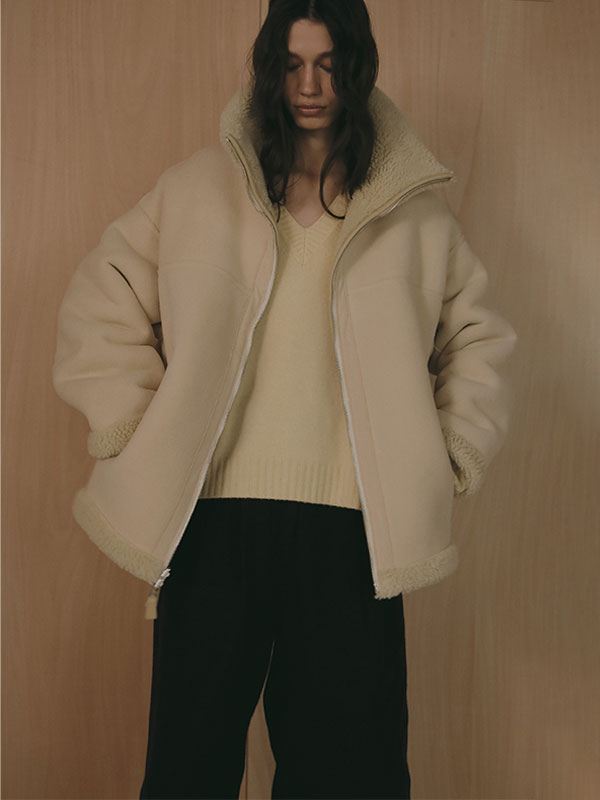 リバーシブルボアブルゾン(M BEIGE): アウター │ ETRE TOKYO