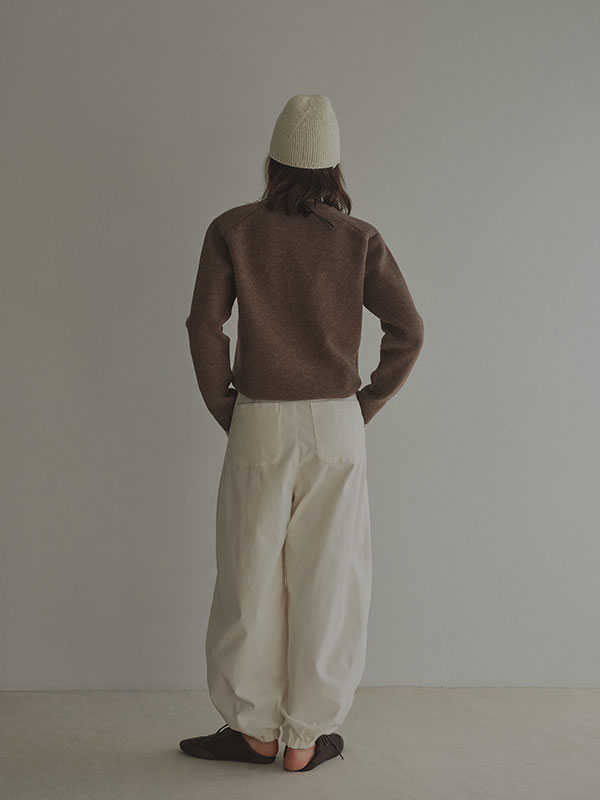 ショルダーパットダブルフェイスニットプルオーバー