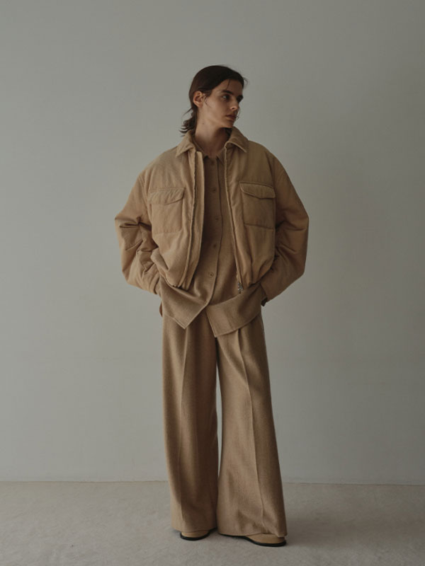 ウールツイルセミワイドパンツ