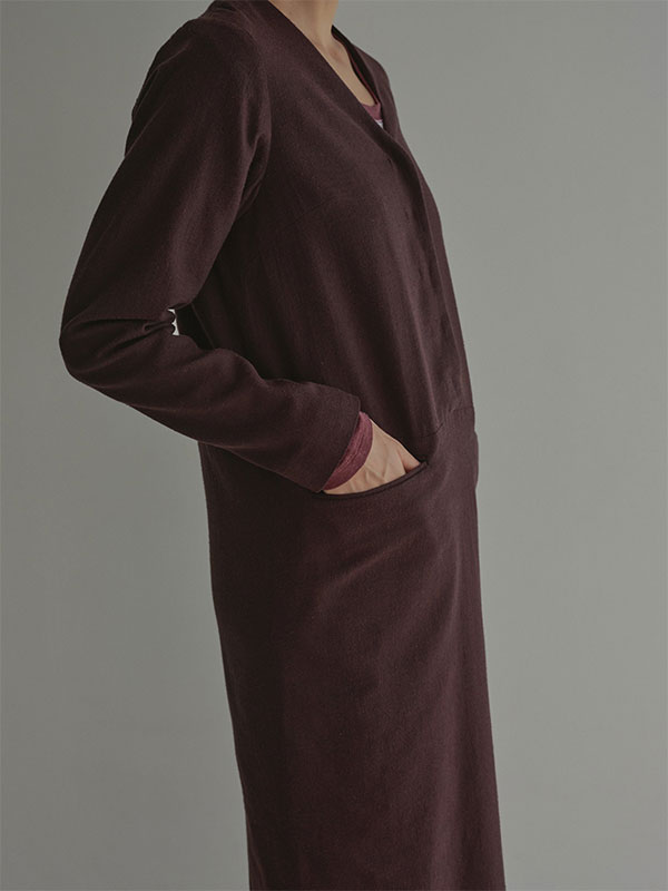 VネックIラインロングワンピース