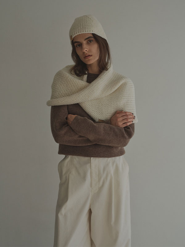 バルキーヤーンハンドニットスヌード