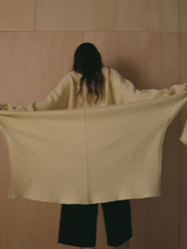 レイヤードニットラップスカート