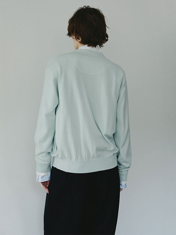 SANTEフラワーモチーフＶネックニットカーディガン