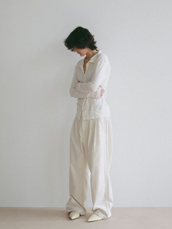 ガーゼフライスフロントオープンプルオーバー