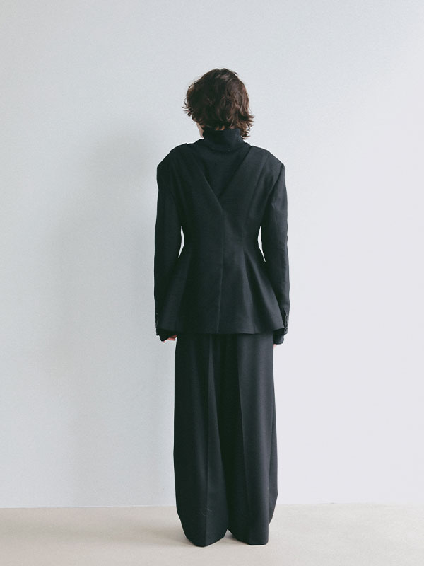 ダブルフェイスデザインウエストワイドパンツ