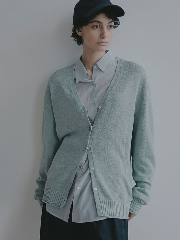 リリヤーンリネンVネックカーディガン