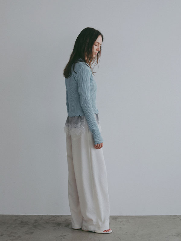 Vネックメローシアーカーディガン