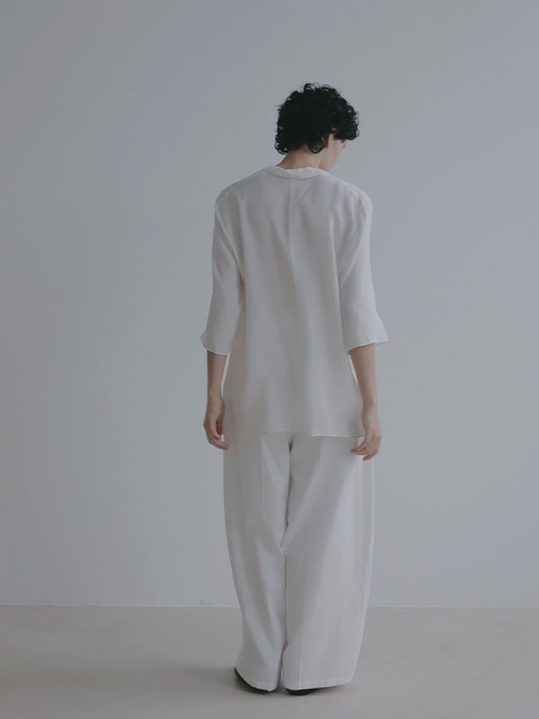 オープンネックキュプラシャツ