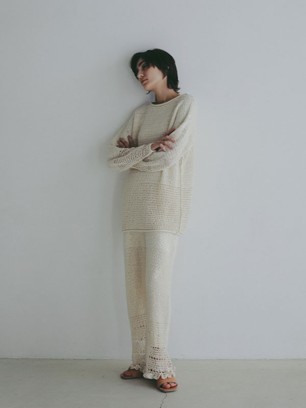 シアークロシェニットプルオーバー