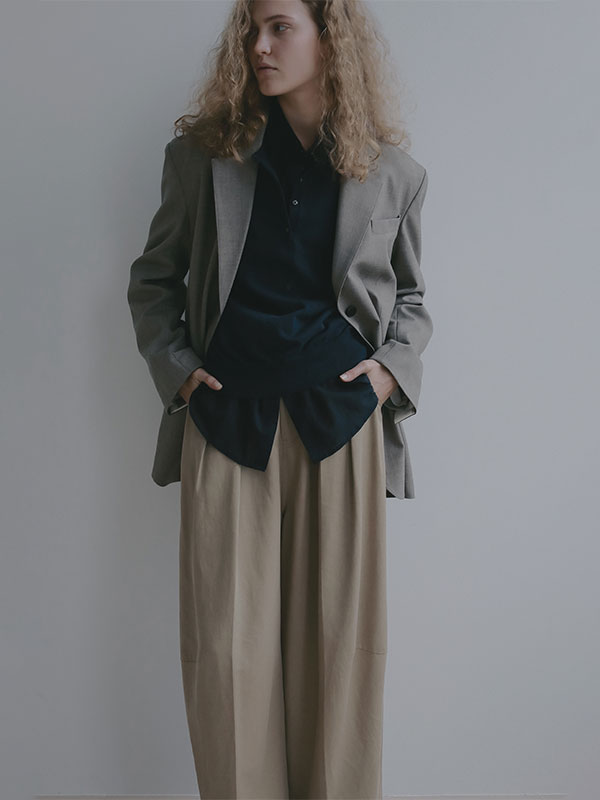 ヘンリーネックシアーニットプルオーバー