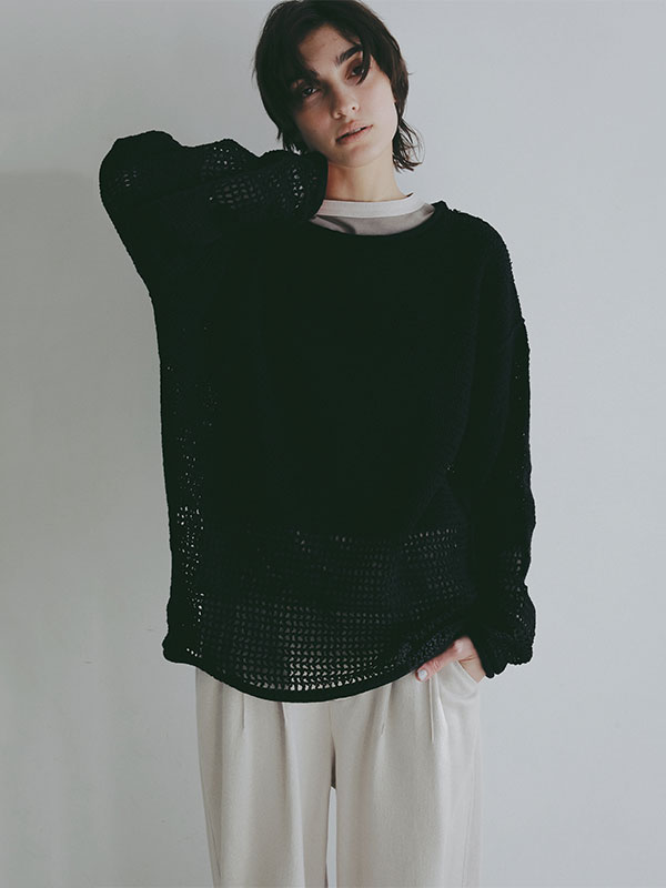 アウトステッチクルーネックロンTee