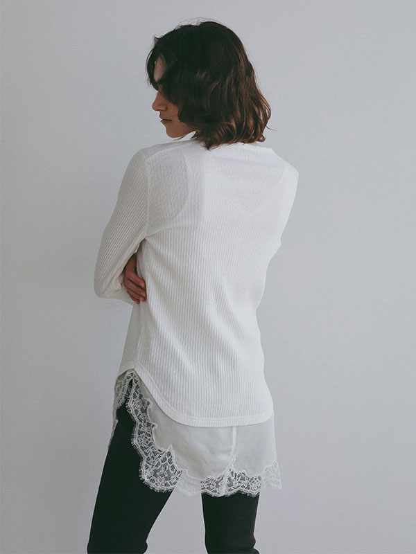 3/4スリーブヘンリーネックプルオーバー