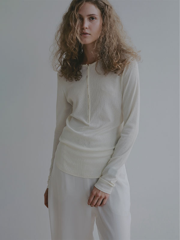 ヘンリーネックシアープルオーバー