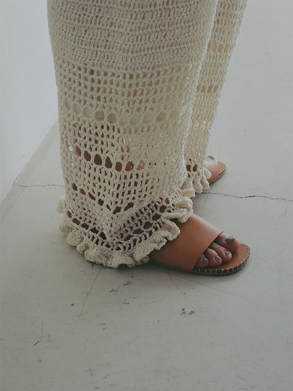 クロシェニットパンツ