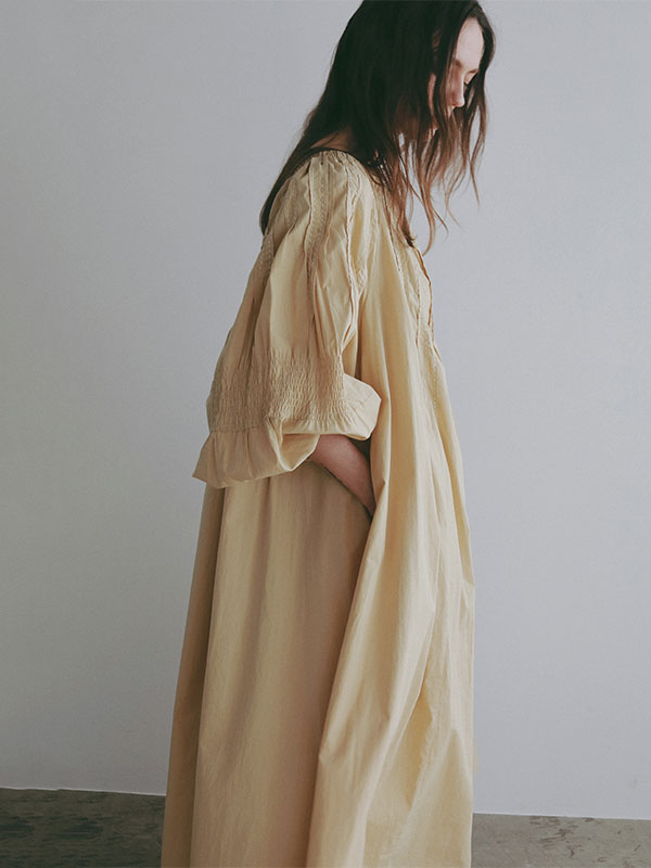 ハンドステッチボリュームワンピース