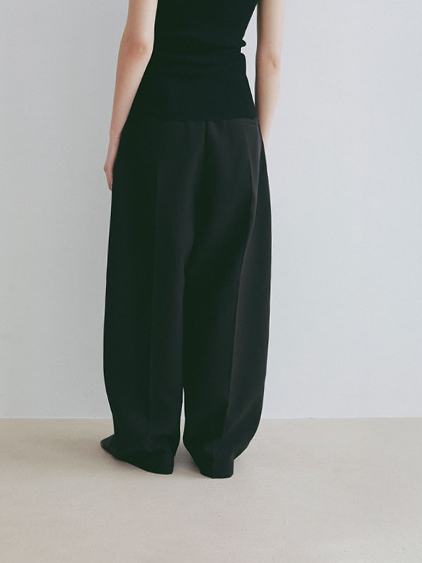 ダブルクロスハイウエストタックパンツ