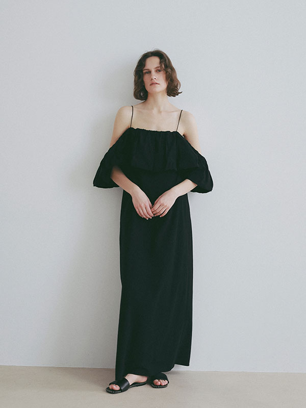 ハンドステッチタンドレザーフラットサンダル