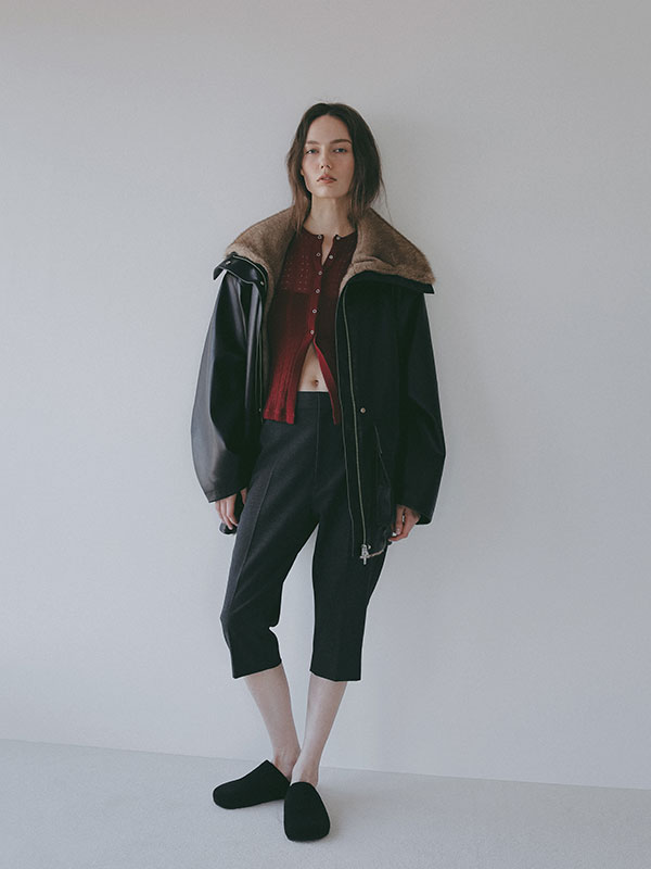 パターンスティッチシアーニットカーディガン