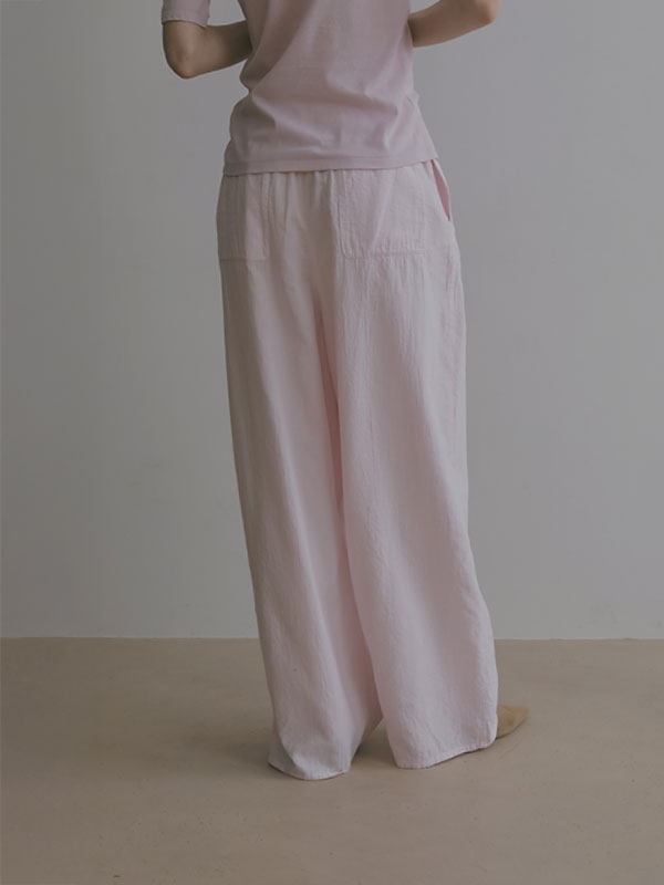 ダブルガーゼピンタックワイドパンツ