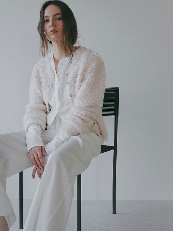 フェザーヤーンニットカーディガン