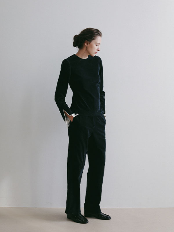 レースカフコーデュロイプルオーバー