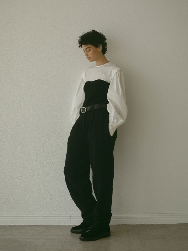 ニットビスチェボリュームスリーブブラウス