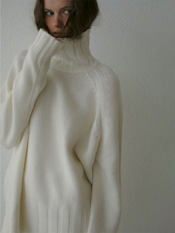 ウールカシミヤタートルネックニットプルオーバー