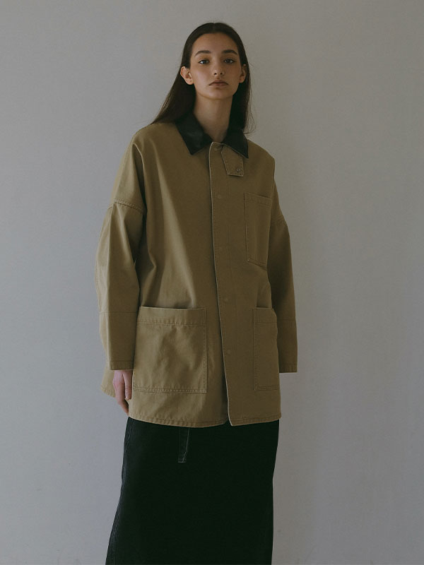 コンビネックワークディティールジャケット(S BEIGE): アウター