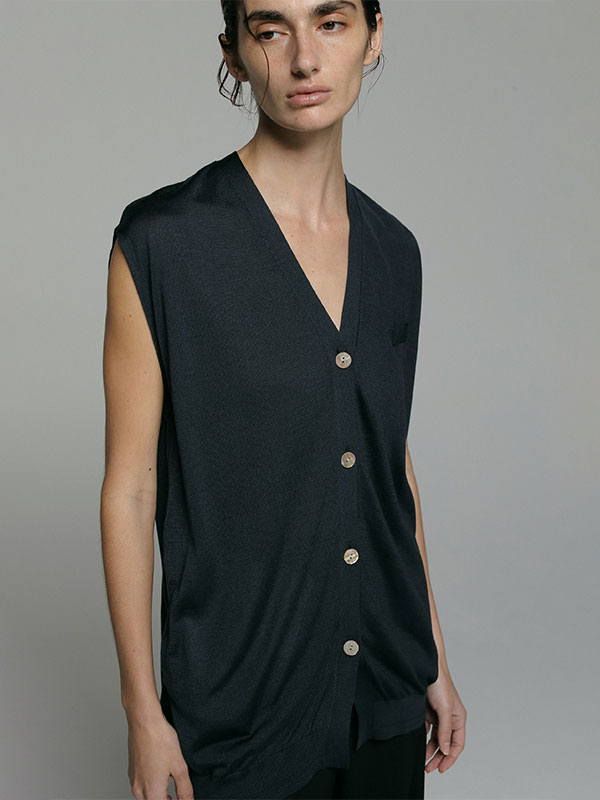 SANTEシルクVネックニットベスト
