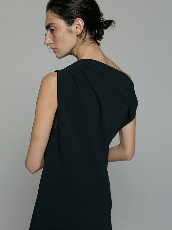 SANTEダブルクロスデザインネックドレス