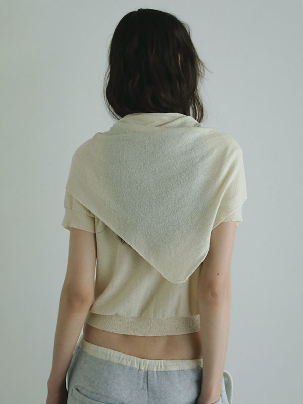 ハーフスリーブブークレニットカーディガン