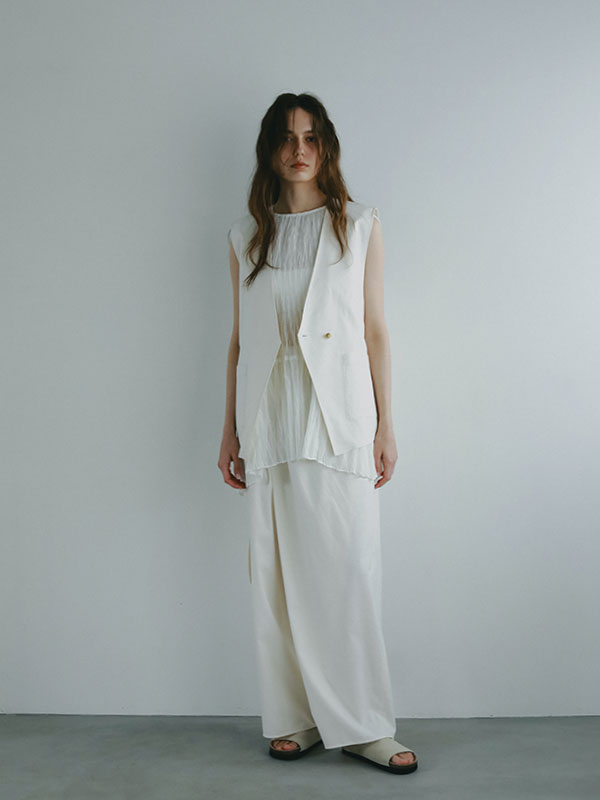 ランダムプリーツシアープルオーバー