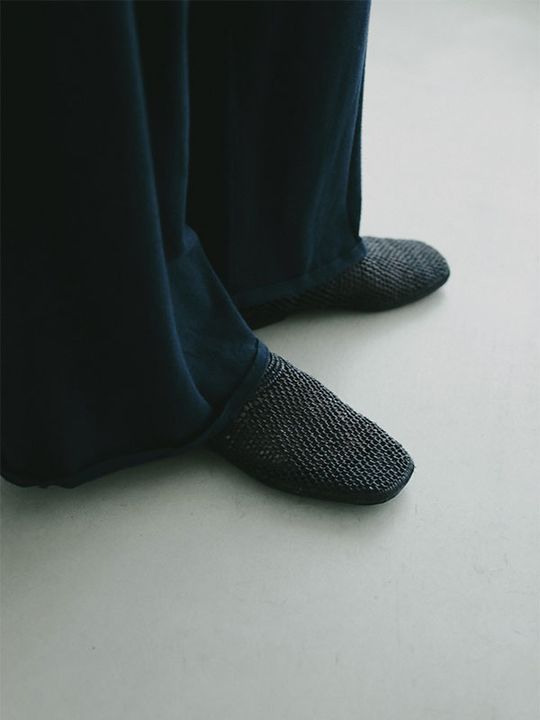 コットンリネンニットサスパンツ