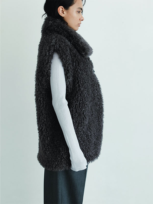 SANTEクリンプフェイクファーベスト