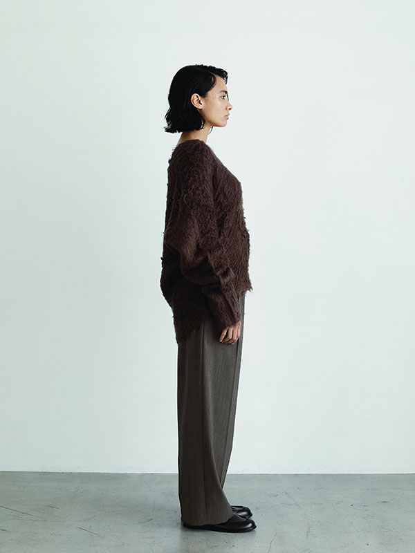 SANTEヘアリーシルクＶネックニットプルオーバー