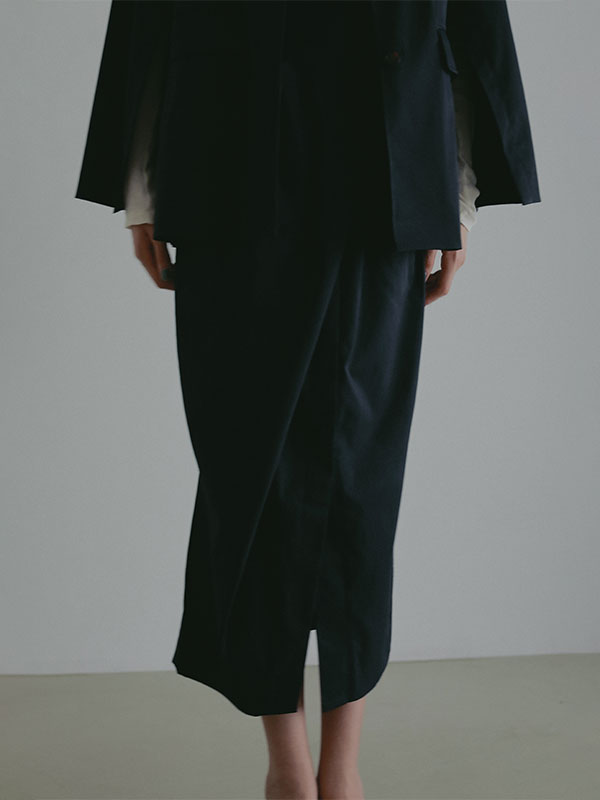 デザインラップロングスカート