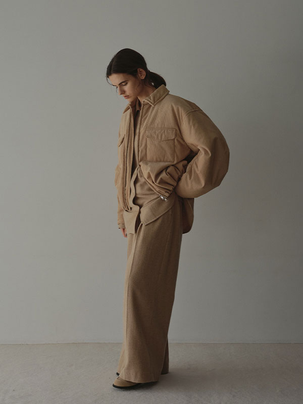 ウールツイルセミワイドパンツ