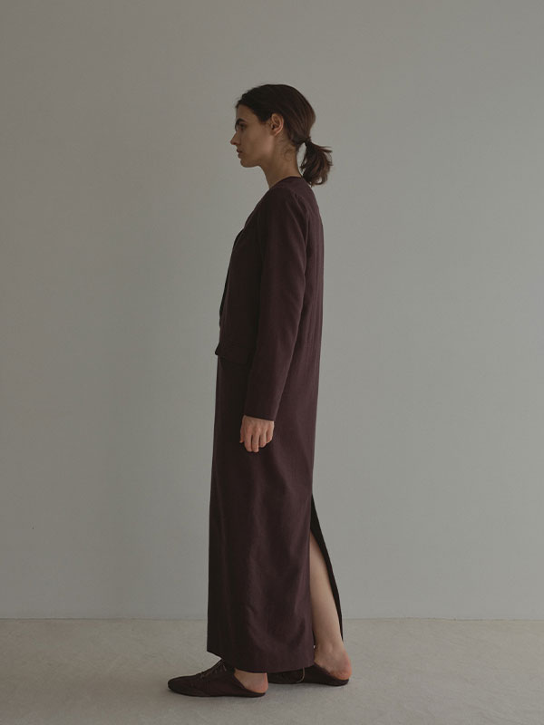 VネックIラインロングワンピース