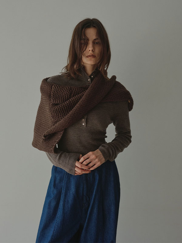 バルキーヤーンハンドニットスヌード