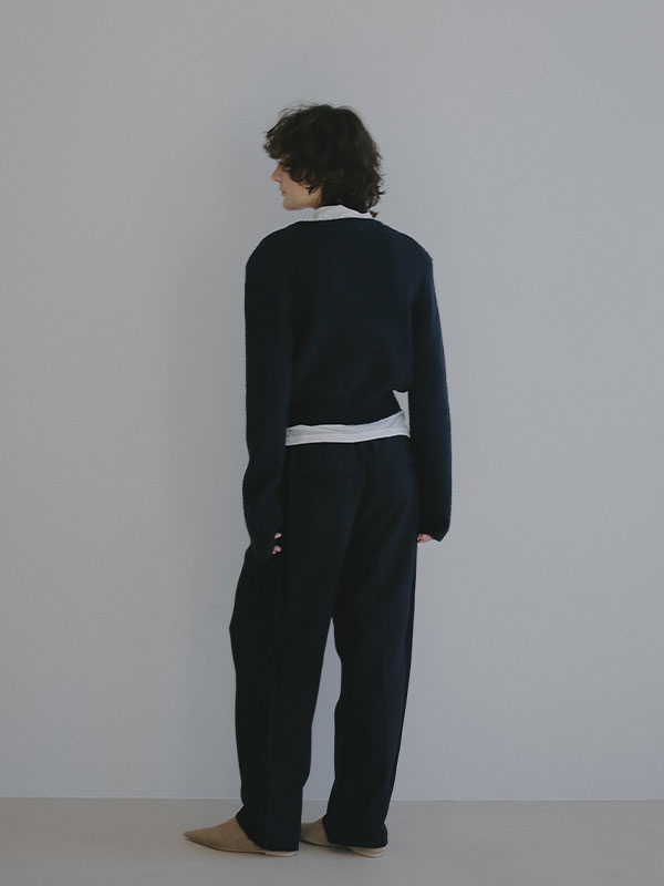 ファンシーヤーンクルーネックニットカーディガン