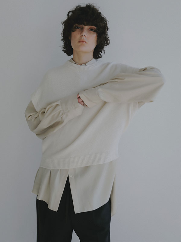 ウールカシミヤスリーブレスニットプルオーバー