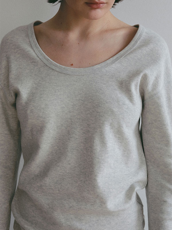 オーガニックコットンUネックロンTee