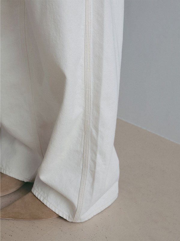 デニムタックワイドパンツ