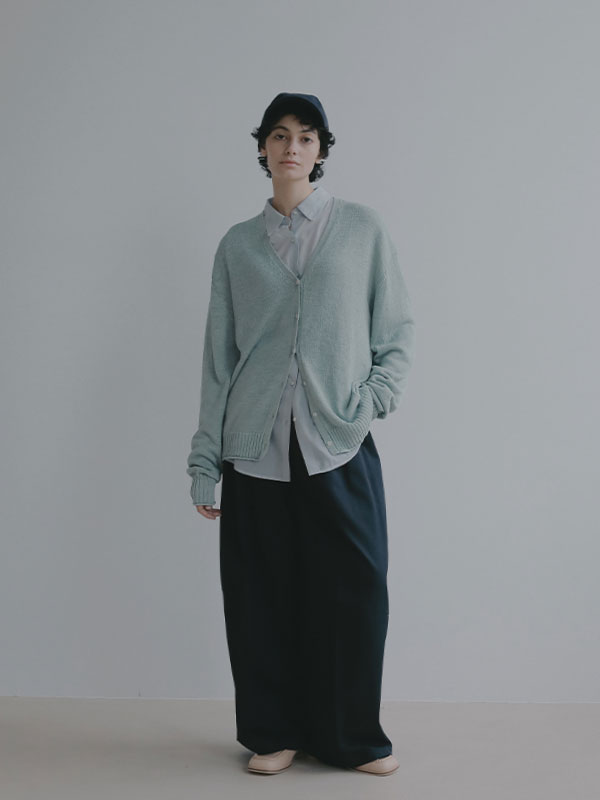 リリヤーンリネンVネックカーディガン