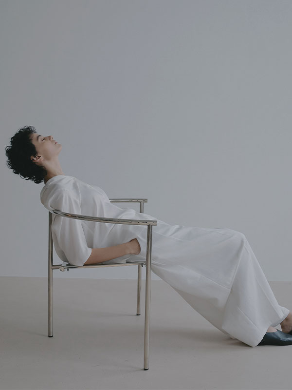 オープンネックキュプラシャツ