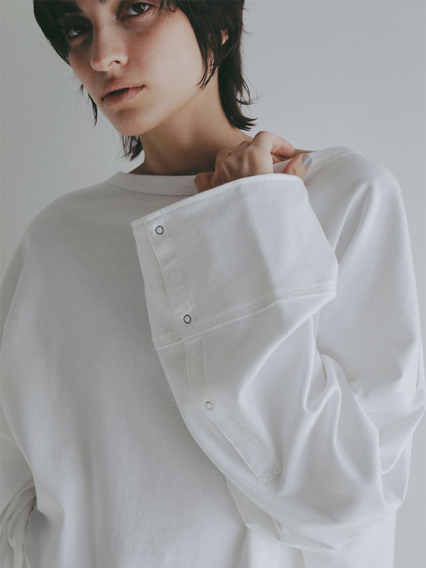 ボートネックカフスロンTee