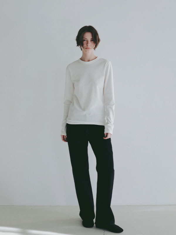 アウトステッチクルーネックロンTee