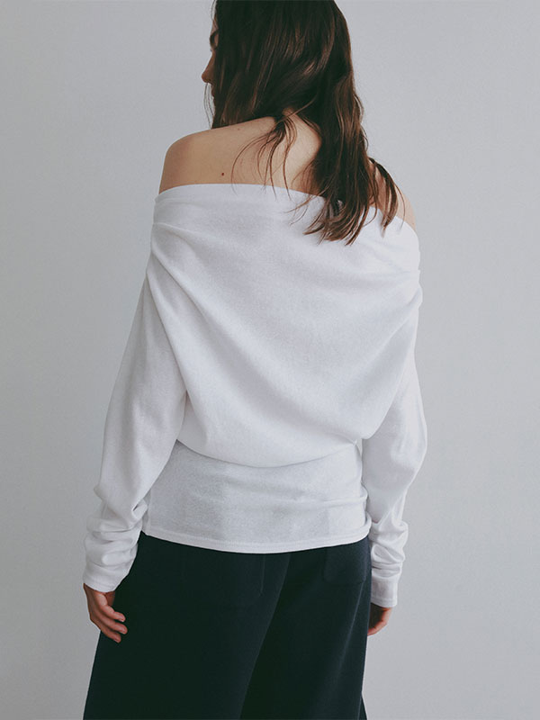 ワンショルダードレーププルオーバー