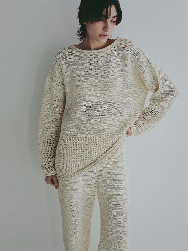 クロシェニットパンツ